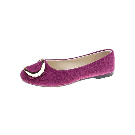 Bellella Women Flats Square Toe Flat Shoes Comfort Casual Shoe Faux Suede Pumps Party Formal Purple 9