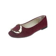 thumbnail image 1 of Bellella Women Flats Square Toe Flat Shoes Comfort Casual Shoe Faux Suede Pumps Party Formal Wine Red 7, 1 of 4