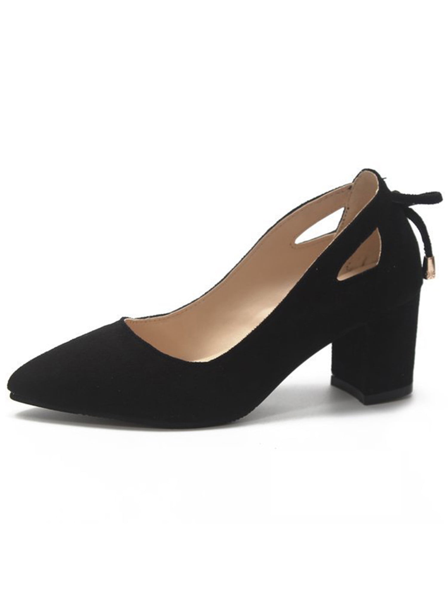 Fashion Ladies Fashion Block Heel Square Toe Work Shoes-Black | Jumia  Nigeria