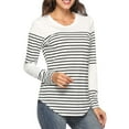 thumbnail image 1 of Bellella Womens Maternity Nursing Tops Comfy Long Sleeve Breastfeeding T-Shirt Autumn Winter Fall Stripe Blouse Tops, 1 of 6