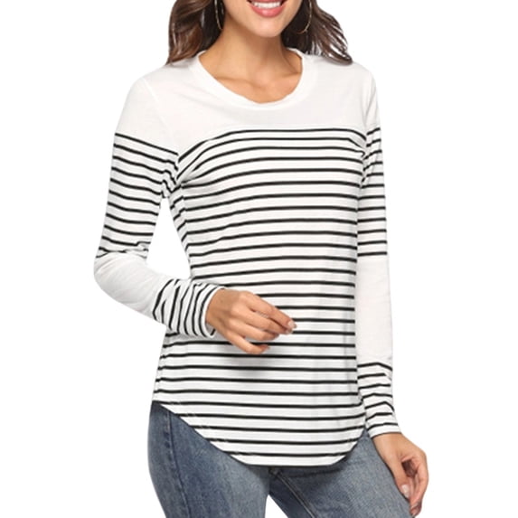 Bellella Womens Maternity Nursing Tops Comfy Long Sleeve Breastfeeding T-Shirt Autumn Winter Fall Stripe Blouse Tops