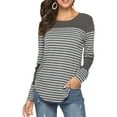 thumbnail image 1 of Bellella Womens Maternity Nursing Tops Comfy Long Sleeve Breastfeeding T-Shirt Autumn Winter Fall Stripe Blouse Tops, 1 of 6