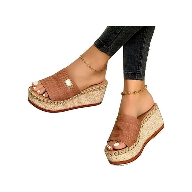 Bozz Queen Orange & Gold Women's Sandals - Removable Strap Beach Slides main image 0