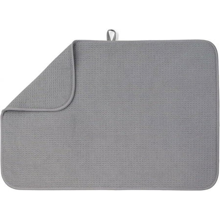 Bellemain Microfiber Dish Drying Mat, Absorbent Kitchen Sink Mat, 24” x 17”, XXL, Gray