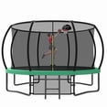 thumbnail image 1 of Bellemave 12FT Outdoor Tranpoline with basketball Hoop, Recreational Trampoline with Enclosure Net & Ladder, Backyard Trampoline for Family, Green, 1 of 8