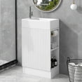 thumbnail image 1 of Bellemave 18.6” Small Bathroom Vanity Set with Sink and Left or Right Side Storage White Bathroom Storage Cabinet Free Standing Single Basin Vanity (18.6”, Left or Right Side Storage), 1 of 11