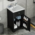 thumbnail image 1 of Bellemave 20" Bathroom Vanity Set with Sink and 2-tier Storage Rack Bathroom Cabinet with Door and Adjustable Shelf Free Standing Single Basin Vanity (20”, 2-tier Storage Rack, Black), 1 of 11