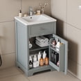 thumbnail image 1 of Bellemave 20" Bathroom Vanity Set with Sink and 2-tier Storage Rack Bathroom Cabinet with Door and Adjustable Shelf Free Standing Single Basin Vanity (20”, 2-tier Storage Rack, Gray), 1 of 11