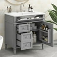 thumbnail image 1 of Bellemave 30" Bathroom Vanity with Single Sink Combo Set, Modern Wood Undermount Bathroom Sink Cabinet with 2 Drawers and a Tip-Out Drawer, Freestanding Bathroom Vanities（Gray）, 1 of 9