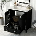 thumbnail image 1 of Bellemave 30" Bathroom Vanity with Single Sink, Wood Combo Cabinet Undermount Sink, Bathroom Storage Cabinet with 2 Doors and a Drawer, Soft Closing, Multifunctional Storage (Black), 1 of 11