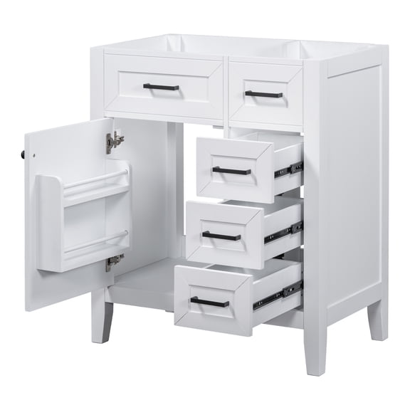 Bellemave 30'' Bathroom Vanity Without Sink,Cabinet Base Only,Bathroom Cabinet with Drawers,Solid Frame and MDF Board,White