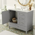 thumbnail image 1 of Bellemave 36" Bathroom Vanity with Sink, Cabinet with Sink Combo Set with Top, Bathroom Storage Cabinet with 3 Drawers and 1 Soft Closing Door, 36 Inch Vanity with Sink for Bathroom（Gray）, 1 of 9