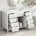 thumbnail image 1 of Bellemave 48" Bathroom Vanity with Sink, Freestanding Bathroom Cabinet with 2 Doors & 8 Drawers, Solid Wood Bathroom Vanities, White, 1 of 11