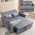 thumbnail image 1 of Bellemave 55" Pull Out Sleeper Sofa Bed, Sleeper Loveseats Sofa Couch with Adjustable Backrest, 2 Caster Wheels and 2 Lumbar Pillows for Living Room Bedroom Apartment Office (Gray), 1 of 10