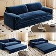 thumbnail image 1 of Bellemave 66" Queen Pull Out Sofa Bed, Convertible Velvet Sleeper Sofa Bed, 3-in-1 Pull-Out Futon Loveseat with Side Pocket for Living Room, Office, Apartment, Hide Bed Fold Out Sofa&Couch (Blue), 1 of 8