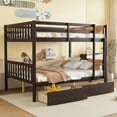 thumbnail image 1 of Bellemave Bunk Bed Full Over Full with Storage, Solid Wood Bunk Bed Frame with 2 Drawers, Full Bunk Beds Built-in Ladder for Teens Bedroom (Espresso), 1 of 9
