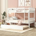 thumbnail image 1 of Bellemave Bunk Bed with Trundle, Twin Over Twin Bunk Bed Frame Can Convertible 2 Platform Bed, Wood Bunk Bed Built-in Ladder for Teens & Adults（White), 1 of 7