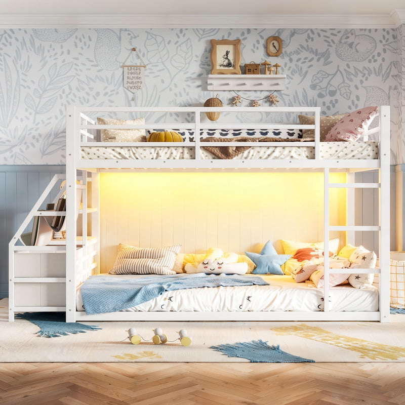 Twin over Twin with Storage, White