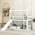 thumbnail image 1 of Bellemave Bunk Bed with Slide, Wood Twin Over Twin House Bed Frame with Ladder for Kids Teens(White), 1 of 8