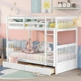 thumbnail image 1 of Bellemave Bunk Beds with Storage Drawers, Solid Wood Twin Over Twin Bunk Beds Frame with Ladders for Teens Adults (White), 1 of 8