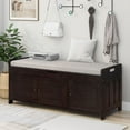 thumbnail image 1 of Bellemave Entryway Storage Bench with Cushion Seating, Shoe Bench with Cabinet and Shelves, Wooden End of Bed Bench for Bedroom/Living Room/Entryway/Foyer/Hallway (Espresso), 1 of 11