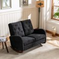 thumbnail image 1 of Bellemave Fashion Double Rocking Sofa with High Backrest and Pocket, Rocker Chair with Spacious Wing-back and Padded Seat for Living Room, Bedroom, Nursery(Black), 1 of 8