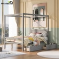 thumbnail image 1 of Bellemave Full Canopy Bed Frame with Two Storage Drawers, Wood Bed Frame for Teens & Adult, with Slat Support Leg ( Gray), 1 of 8