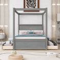thumbnail image 1 of Bellemave Full Canopy Platform Bed Frame with 4 Drawers,Full Size Four-Poster Bed Frame with Headboard and Footboard,Canopy Bed for Small Space(Brushed Gray), 1 of 8