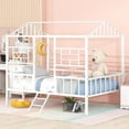 thumbnail image 1 of Bellemave Full House Bed with Rails, Metal Cabin Bed Frame with Ladder, Playhouse Bed for Teens (Full Size, White), 1 of 9