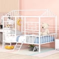 thumbnail image 1 of Bellemave Full House Bed with Rails, Metal Cabin Bed Frame with Ladder, Playhouse Bed for Teens (Full Size, White), 1 of 9