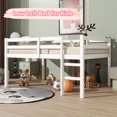 thumbnail image 1 of Bellemave Full Low Loft Bed with Ladder and Guardrails Space Saving Full Rubber Wood Loft Bed Frame forJunior Loft Bed Frame with Strengthened Slats (Full, White), 1 of 11