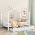 thumbnail image 1 of Bellemave Full Size House Bed,Metal Full Platform Bed Frame with 2 Storage Drawers and Roof,Full Storage Canopy Bed for Bedroom, White, 1 of 13