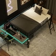 thumbnail image 1 of Bellemave Full Size Loft Bed with Desk, Gaming Mid Loft with Desk&Led,Low Loft Bed for Teens Adult, Undercarriage Storage for Bedroom,Black, 1 of 8