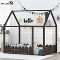 thumbnail image 1 of Bellemave Full Size Montessori Bed with Rail, Wood House Bed Frame for Bedroom, Floor Bed Full, Espresso, 1 of 9