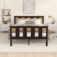 thumbnail image 1 of Bellemave Full Size Platform Bed Frame with Slat Headboard and Footboard, Pine Wood Frame Bed, No Box Spring(Expresso), 1 of 8