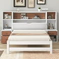 thumbnail image 1 of Bellemave Twin White Platform Bed with Storage Headboard and Built-in Nightstand Storage Bed with Drawers and Wooden Slats Twin Bed Frame for Teens,Adult,No Box Spring Needed, 1 of 11