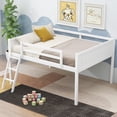 thumbnail image 1 of Bellemave Low Loft Bed Full Size, Solid Wood Loft Bed Frame with Climbing Ladder, Lower Storage Space Loft Beds for Teen, No Box Spring Needed（White）, 1 of 3