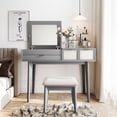 thumbnail image 1 of Bellemave Makeup Vanity Table Set with Stool, Vintage Vanity Desk with Flip top Mirror and Drawers Dressing Table with Jewelry Storage Compartments for Bedroom, Gray, 1 of 10
