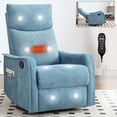 thumbnail image 1 of Bellemave Manual Recliner Chair with Massage and Heating Home Theater Recliner Rocking Chair Nursery Swivel and Rocker Chair with High Back in Fabric for Living Room, Bedroom (Blue), 1 of 8
