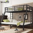 thumbnail image 1 of Bellemave Metal Bunk Bed Twin XL over Queen Bunk Bed for Adults, Teens, Heavy Duty Queen Bunk Bed Frame with Ladder and Full-Length Guardrails, No Box Spring Needed, Black, 1 of 10