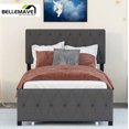 thumbnail image 1 of Bellemave  Metal Platform Bed Frame with Storage Drawer, Twin size  Platform Bed with Tufted Upholstered Headboard, Dark Gray, 1 of 9