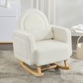 thumbnail image 1 of Bellemave Nursery Rocking Chair, Wingback Glider Rocker with Pillow, Modern Leisure Single Sofa for Living Room, Hotel, Bedroom Baby Room（Curved +Cream White）, 1 of 8