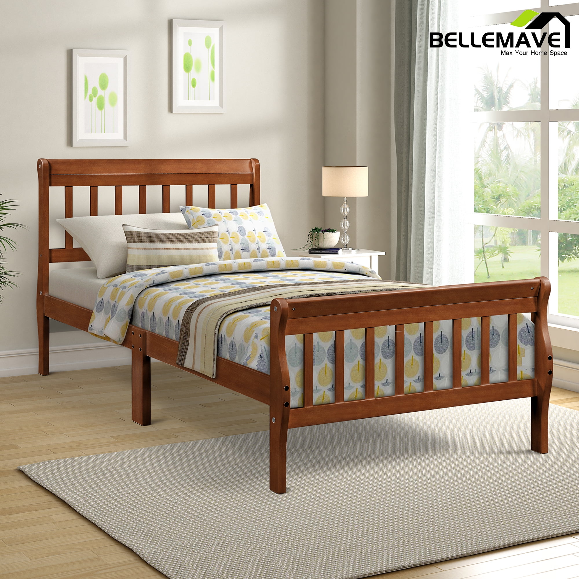 Bellemave Modern Platform Bed Frame Twin Size, Twin Bed Frames with ...