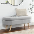 thumbnail image 1 of Bellemave Modern Storage Ottoman for Living Room, Linen Upholstered Bench with Solid Rubber Legs, Entryway Bench/Storage Bench for Bedroom(Gray), 1 of 10
