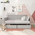 thumbnail image 1 of Bellemave Modern Twin Daybed with Storage Drawers Sturdy Wood Bed Frame Sofa Bed with Backrest and Armrest Storage Daybed Sofa Couch for Living Room or Bedroom, Gray, 1 of 10