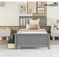 thumbnail image 1 of Bellemave Modern Twin Size Bed with Storage Wood Twin Bed Frame with Drawers Platform Bed with Headboard and Footboard, No Box Spring Needed, Gray, 1 of 11
