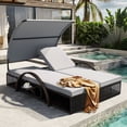 thumbnail image 1 of Bellemave Outdoor Daybed with Canopy, Steel Frame Sun Lounger with Adjustable Backrest, Patio Double Sunbed with Arched Armrests, Suitable for Patio Pool Deck, Garden, Backyard (Gray), 1 of 8