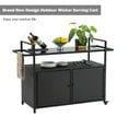 thumbnail image 1 of Bellemave Outdoor Serving Cart PE Rattan Wicker Mobile Bar Cart with 2 Lockable Wheels and Tempered Glass Tabletop Rolling Patio Table Beverage Storage Counter Table for Party, Yard, Black, 1 of 10