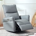 thumbnail image 1 of Bellemave Power Swivel Rocker Recliner, 270° Glider Recliner with USB Ports, Overstuffed Faux Leather Rocking Chair for Small Spaces Living Room (Blue Gray), 1 of 9