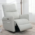 thumbnail image 1 of Bellemave Power Swivel Rocker Recliner, 270° Glider Recliner with USB Ports, Overstuffed Faux Leather Rocking Chair for Small Spaces Living Room (Light Gray), 1 of 9